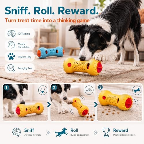 FOXMM Interactive Treat Dispensing Dog Toys, Adjustable Dog Puzzle Toy