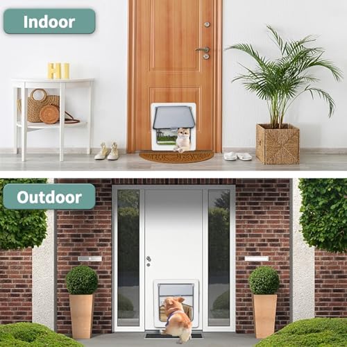 Lessmon Small Magnetic Locking Dog Door, 13.5x11.1in, Size S | Durable & Weatherproof, Easy DIY Installation, Magnetic Security Lock, Fits Small to Medium Pets