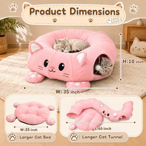 Cat Tunnel Bed with 21 Interactive Toys
