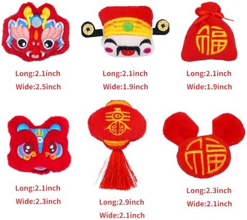 Lunar New Year Cat Catnip Toys for Indoor Cats 6 Pack