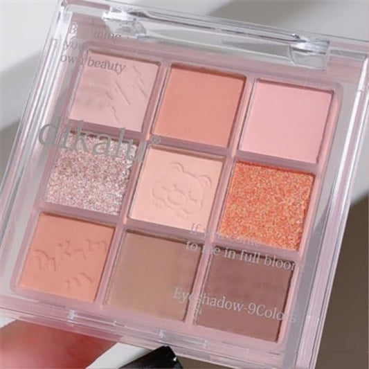 Kayswang 9 Colors Glitter Eyeshadow Makeup Palette, Eye Shadow Powder，Matte High Pigmented Colorful,Creamy Texture, Long LastingEyeshadow Powder Cosmetics,Natural Waterproof (19#)