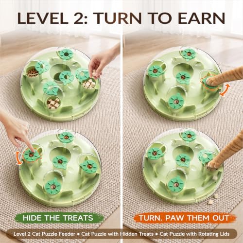 KADTC 2-in-1, Cat Puzzle Toy & Foraging Ball, Treat Hunt for Indoor Cats