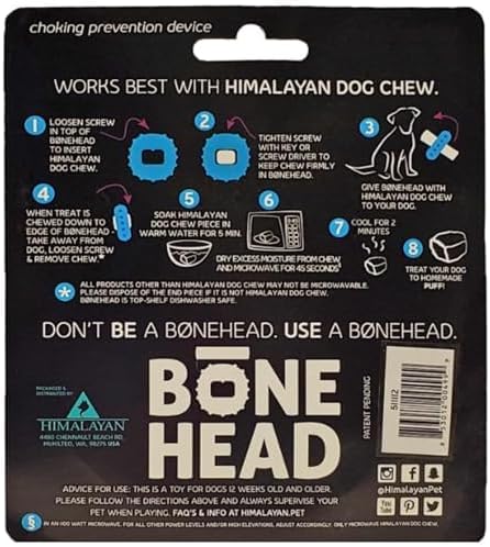 Himalayan Dog Chew Bonehead Dog Chew Holder, 1 Large Toy for Large Dogs