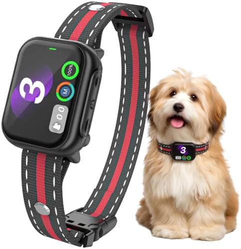 RPZ Automatic Dog Bark Collar for Small Medium Large Dogs 8-150 Lbs, Red | Rechargeable, bark count tracking, 4 training modes, 3 sensitivity levels, IP67 waterproof, beep, vibration and shock