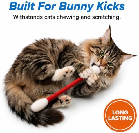 Glaciart One XXL Swabs Cat Toys with Catnip - 2 Pk | Durable for Chew, Cute Cat Toys Interactive Kitty for Boredom, Exercise, & Play | Filled w/Organic Catnip for Anxiety & as Digestive Aid