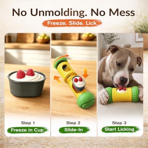 BSISUERM Dog Treat Dispenser Interactive Puzzle Toy Frozen Food Slow Feeder