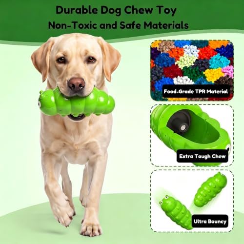 Squeaky Dog Chew Toys, Interactive Tough Indestructible Dog Toys for Aggressive Chewers, Medium to Large Dogs, Indoor & Outdoor Use