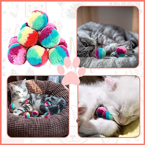 TIESOME Rainbow Cat Toy Balls, 20PCS Soft Cat Ball Toys 1.2 inch
