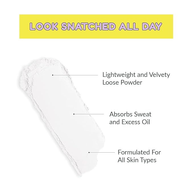 KimChi Chic Beauty Mini Me That White Powder - Loose Face Powder, 01 No Color - Medium Coverage, Radiant Finish, All Skin Types, Paraben Free, Vegan
