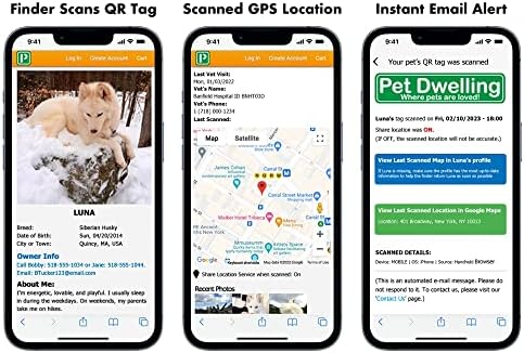 Pet Dwelling QR Pet Tag – Easy Scan Instant Location Alerts, Online Pet Profile with AI Feature for Dogs & Cats (Green Paw)