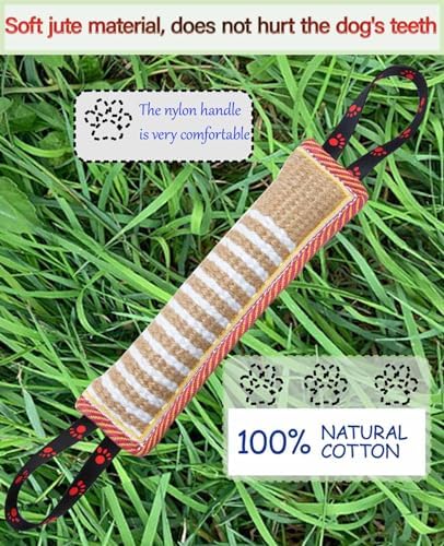 Clysoru Dog Tug Toy Tough Jute Bite Pillow Lasting Training Equipment Puppy to Large Dogs Interactive for Large and Small