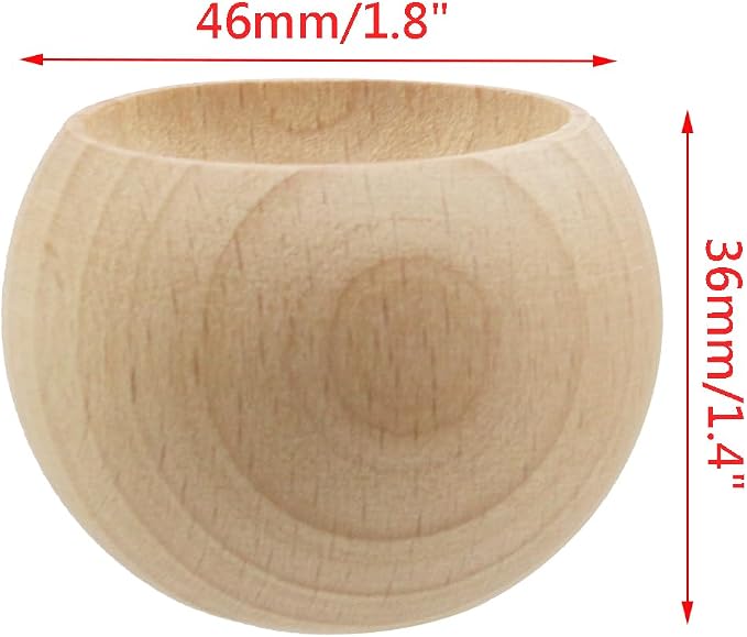 Wealrit 2 Pcs Small Round Wooden Essential Oil Diffusers, Egg-Shaped Beech Wood Diffusers for Essential Oils Wooden Aromatherapy Diffusers(Beech)