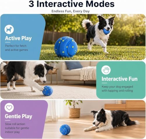 Interactive Dog Ball Toy, Automatic Moving Smart Pet Toy for Dogs