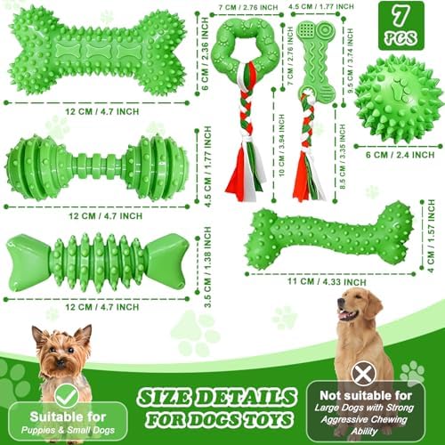 Puppy Toys - 7 Pack Puppies & Small Dogs Chew Toys for Teething,Relieves Teething Anxiety, Soft & Durable Interactive Toys, Not for Heavy Chewer