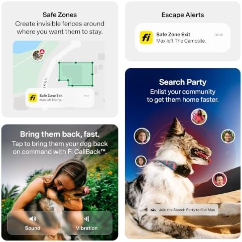 Fi Ultra Satellite Dog Tracker [12 Month Membership Included] Real-Time GPS Tracking, Waterproof, Powered by T-Satellite with Starlink, Sound & Vibration Recall Technology