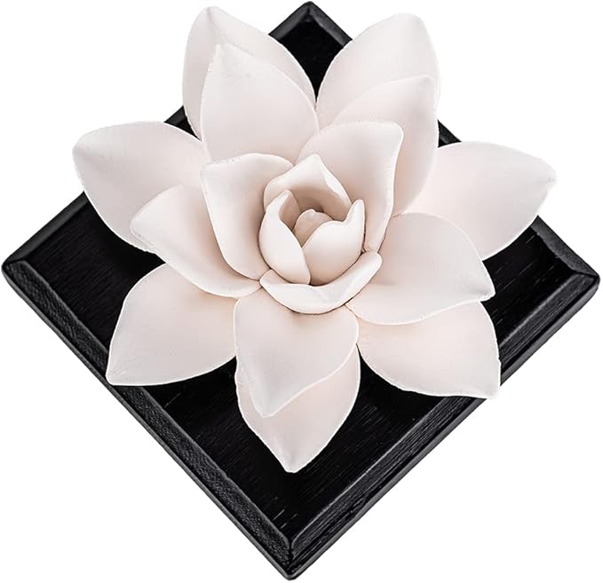 Magnolia Flower Styling Essential Oil Diffuser Stone, Non-Electric, Handmade Products, Decorative Tabletops, Car Decoration Ornaments(Essential Oils Not Included)