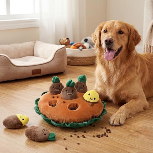 Skylety 7 Pcs Interactive Dog Toys Set, Snuffle Mat for Dogs, Treat Hiding Puzzle and Squeaky Plush, Sweet Potato Dog Toys for Small Medium Dogs, Training and Boredom Relief Plaything
