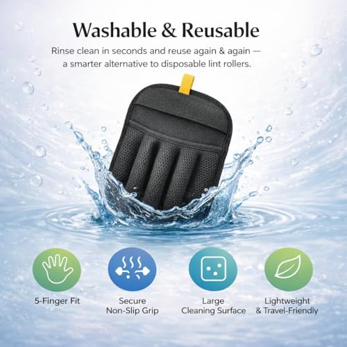 Purrmitive Pack of 1 Pet Hair Removal Gloves for Dogs & Cats – Extra-Large Electrostatic Five-Finger Deshedding Mitt, Reusable Fur Remover for Couch, Carpet, Clothing & Car Seats