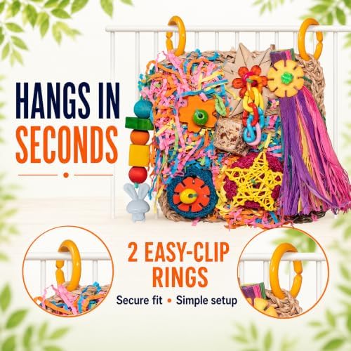 Bird Toys Grass Foraging Mat for Parakeet,Cockatiel,Conure,Budgie,Lovebird