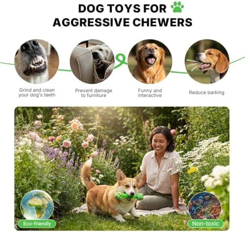 Dog Toys with Rope Ball, Dog Bone Toys with Teeth Cleaning, Dog Chew Toys