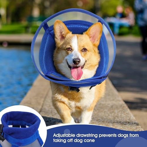 Soft Fold-Over Anti-Lick Dog Cone, Comfortable E-Collar for Large Dogs