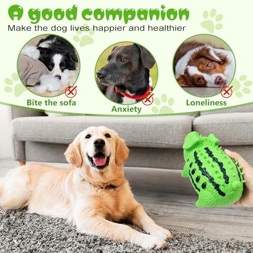 Squeaky Dog Toy Pig, Watermelon-Shaped Pig Dog Toys that Oinks, Natural Latex Dog Toys for Medium Large Dogs Pet Interactive Grunting Pig Dog Toys