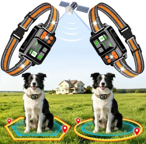 GPS Wireless Dog Fence System, Electric Dog Fence Using GPS Electric Satellite Technology VAQE-ZF500-1SA | 2026 GPS Chip Invisible Virtual Fence,Circular/Free-Form Boundary,Rechargeable Outdoor Pet Containment System for All Dogs