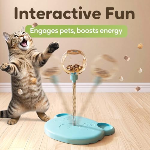 hoehew Cat Treat Dispenser, 2025 New Treat Dispensing Dog Toys, Interactive Pet Toy, Multifunctional Slow Feeder Leaking Treats Ball Pet Feeder Toy