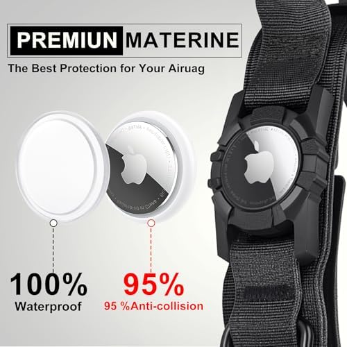 Upgraded Airtag Dog Collar Waterproof, Adjustable GPS Training Nylon