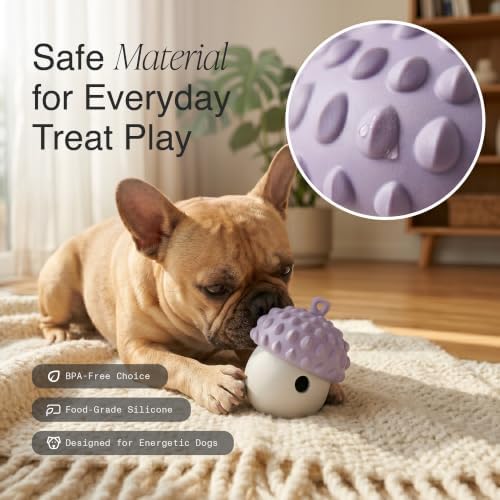 PiFi Silicone Dog Treat Dispenser & Puzzle Feeder for Medium Dogs, 5x3.8 in | Slow Feeder, BPA-Free Silicone for Wet, Dry & Frozen Treats, Twist-Apart Easy Clean