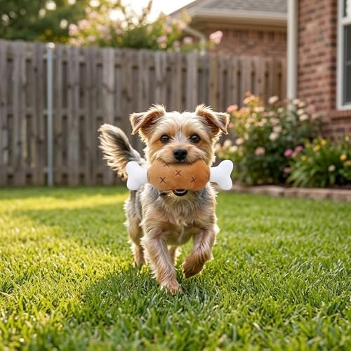 3 Pack Squeaky Dog Toy Bundle, Realistic Chicken Drumstick & Bone Latex Chews with Plush Meat Steak, Interactive Water-Resistant Dog Toys for Small to Medium Dogs, Puppies