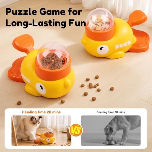 Duck-Shaped Treat Dispenser Toy for Cats and Dogs
