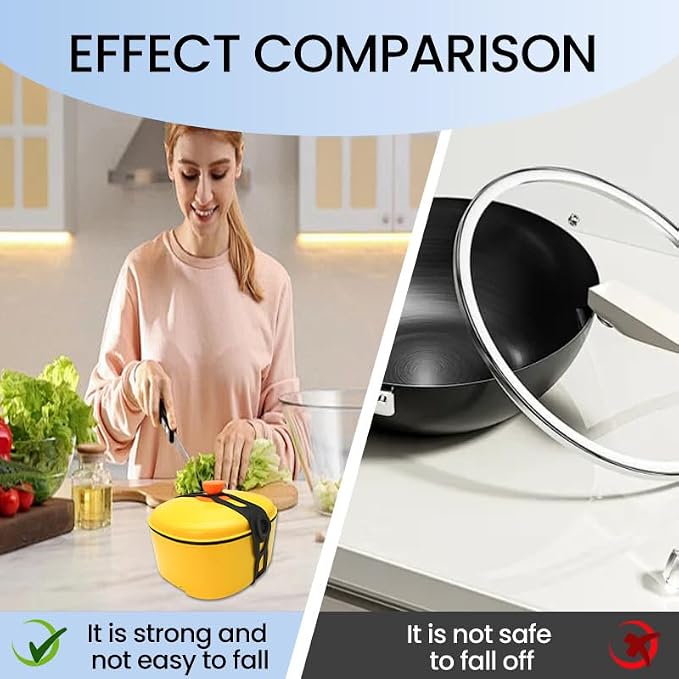 21.5in Reusable Silicone Latch Strap - Universal Slow Cooker Lid Holder & Strap for Transport, Heavy Duty Elastic Tie for Bento Box, Yoga Mat & Luggage, BPA-Free (Grey-1PCS)