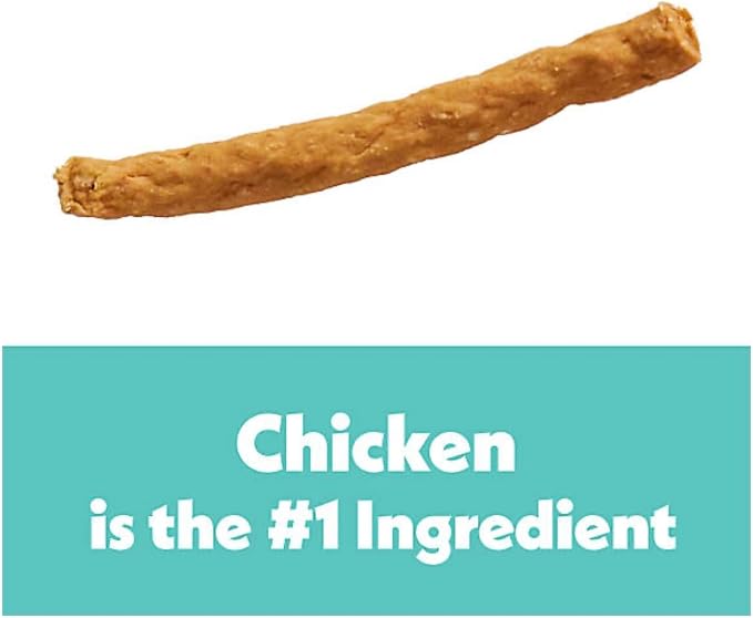 Wiggles & Wags Meaty Sticks Dog Treats, Chicken & Cheese Flavor, 6 oz with DN Essentials Bone Shaped Waste Bag Dispenser & Roll