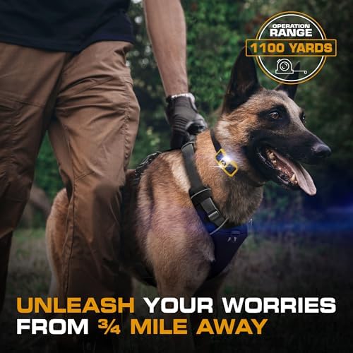 INVIROX Ultra K9 Dog Shock Collar, 124 Levels, Night Light, IP67 Waterproof (Yellow, 1 Dog)