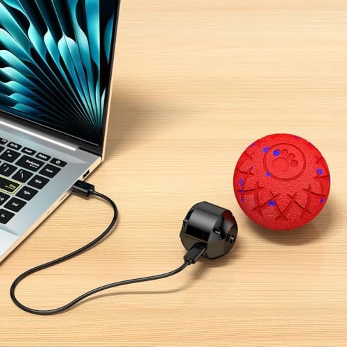 Moving Dog Toy, Interactive, Bouncing and Rotating, Silent Foam Material, IP54 Waterproof Rating, Smart Active Rolling, Stimulation Toys for Medium and to Keep Them Busy (Pink)