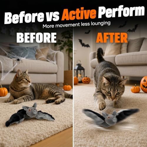 Lagwry Flying Bat Toy, Interactive Flapping Bat Toy for Cats & Dogs