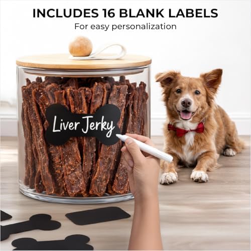 Dog Treat Container Airtight & Dog Treat Jar With Lid: Pet Food Storage