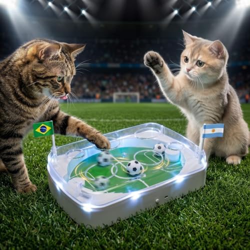 PetPrime Interactive Cat Toys for Indoor Cats,Automatic Motion Activated Hunting Soccer Ball Game,USB Rechargeable,Mental Stimulation & Exercise,Durable Pet Toy for Boredom & Energetic Play