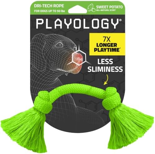 Playology Tug Rope Dog Toys for Medium Dogs - Medium, Sweet Potato Scent