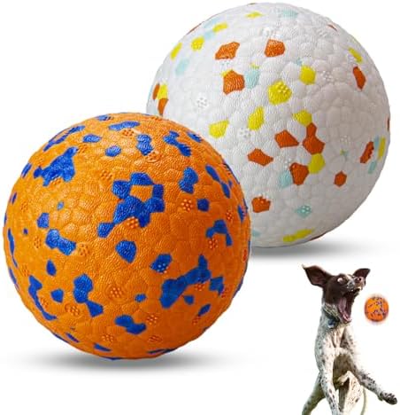 Dog Ball Toys Dog Tennis Ball for Aggressive Chewers Indestructible Bouncy Lightweight Water Toy Fetch Ball for Large Medium and Small Dog