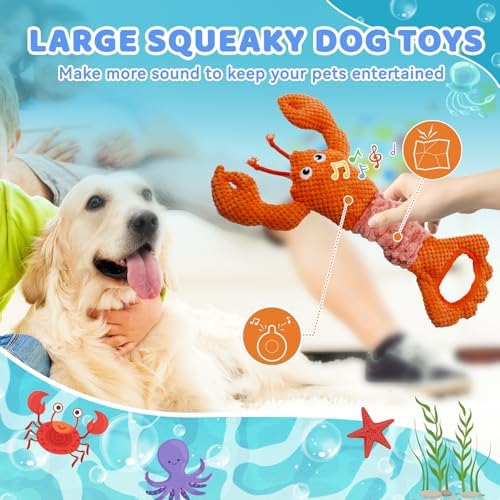 YZHDUXIU Tug of War Dog Toy Squeaky Dog Toys Interactive Lobster Puppy Toys