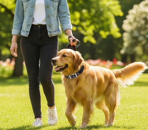 Reflective Dog Collar for XLarge Dogs Wide Padding 6 Holes Adjusta