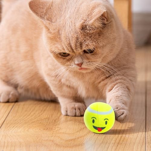 3-Pack Tennis Ball Dog Toys with Squeaker, Interactive Fetch Play for Pets 40 lbs and Over ，Training Balls for Indoor & Outdoor Exercise, 3.28-inch (Yellow, 12PCS)