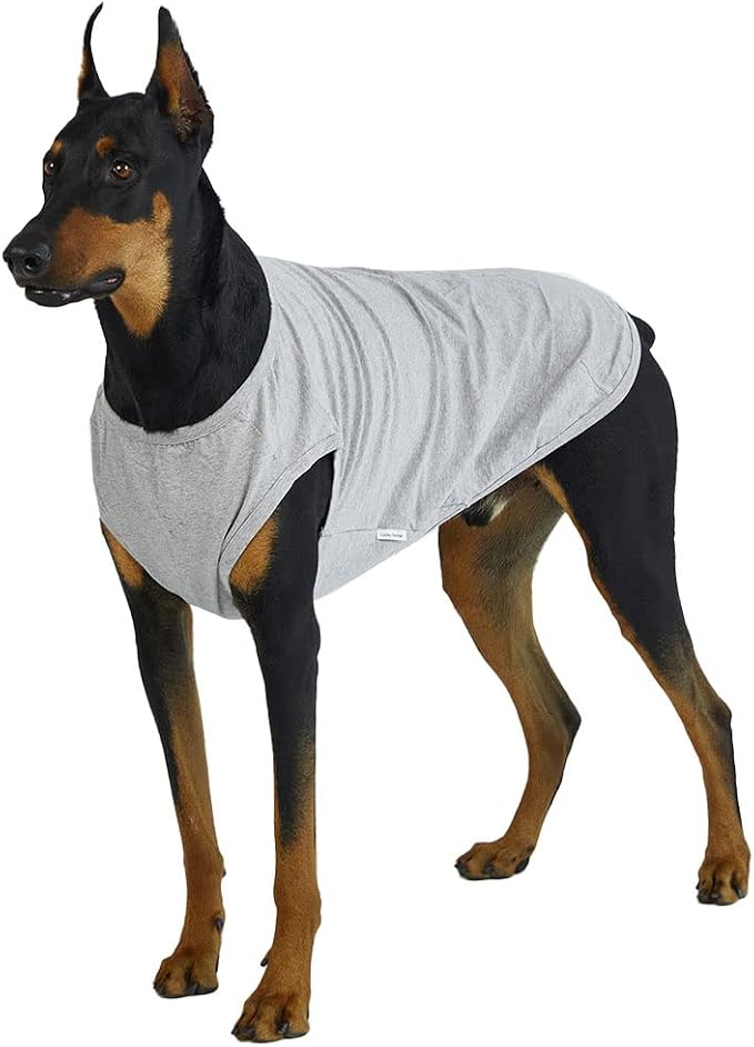 Dog Sleeveless Tank Top Cotton Shirts for Dogs Plain Sleeveless T-Shirts Soft Breathable Cool Dog Shirt pet Clothes (4X-Large, Gray)