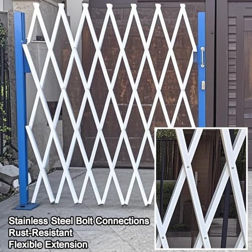 Industrial Folding Security GateRetractable Scissor Door Barricade for Schools & WarehousesAccordion Gate with Casters (31.5x157.5in) Heavy Duty Safety Barrier
