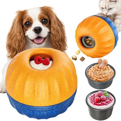 KADTC 3-in-1 Frozen Treat Toy & Dispenser Ball for Small/Tiny Dogs & Cats