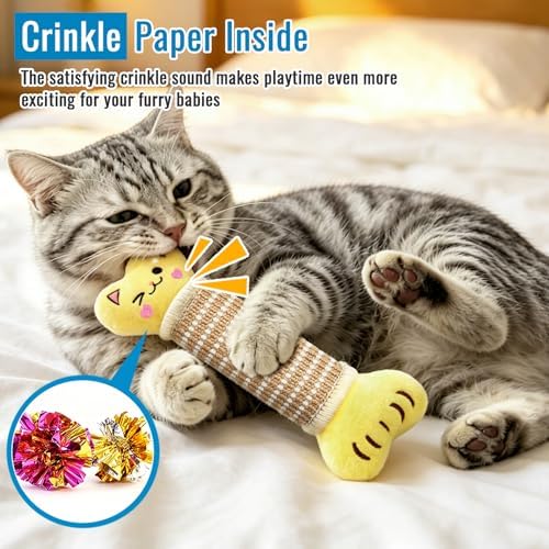 ENNOKEY Catnip Cat Toys Pillows for Indoor Kittens Kicker Chew, 9.45 Inches