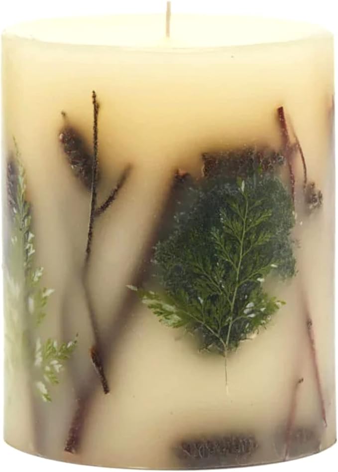 Rosy Rings Forest Round Botanical Candle 120 Hour Burn Time - Notes of Clary Sage, Creamy Sandal, White Musk Aromatherapy Candles, Woodsy Scent Aroma Luxury Candles, Long Lasting Candles Decor 5.5" H