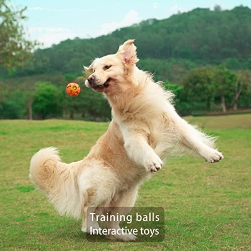 Leejec Dog Toys, 2.5" Interactive Light up Balls, for Medium & Small Breed